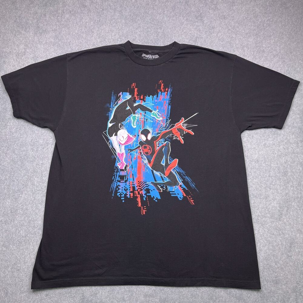 marvel spider-man‎ across the spider-verse t-shirt black cotton mens 3xb